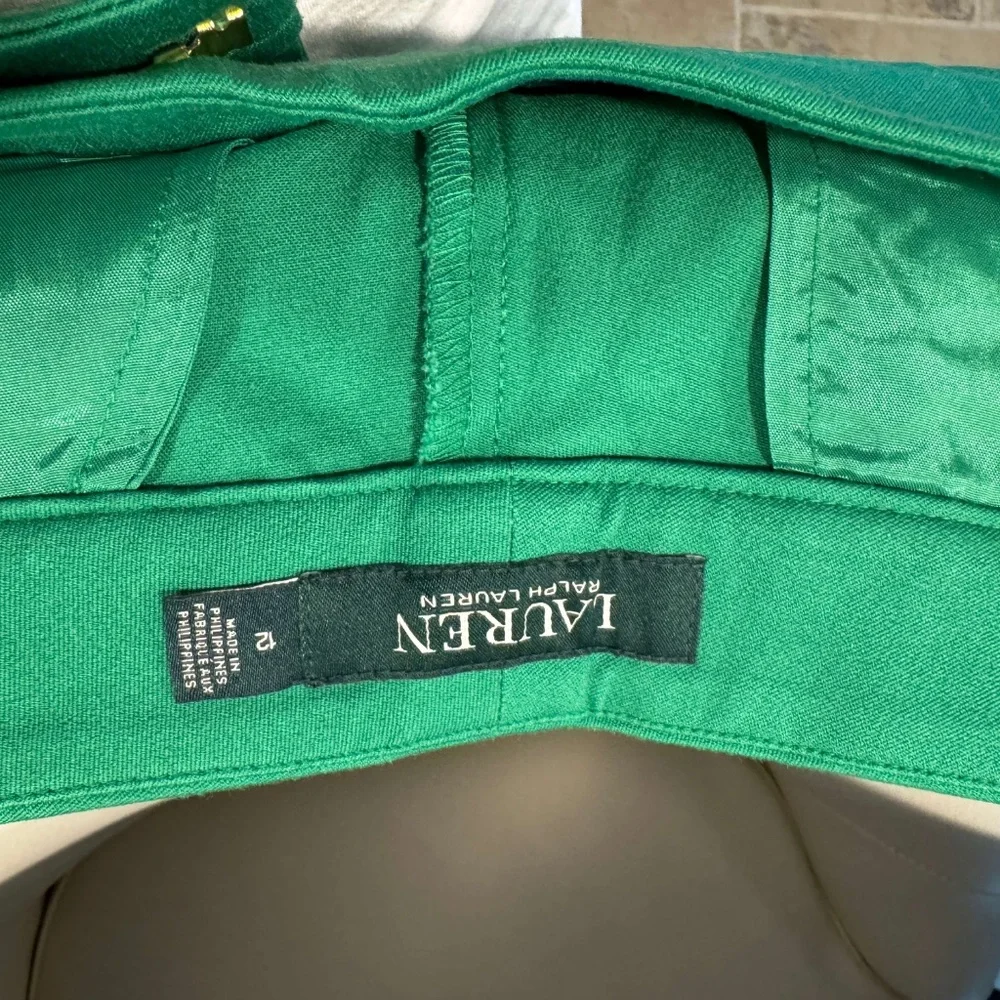 Billiard Green Lauren Ralph Lauren Straight Leg Pants / Trousers Size 12 - Picture 1 of 6